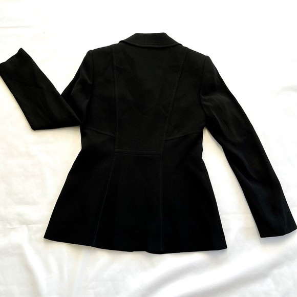 Zelda Womens Blazer Jacket Vintage Black Button Collar Triacetate Blend USA 6 - Picture 8 of 9